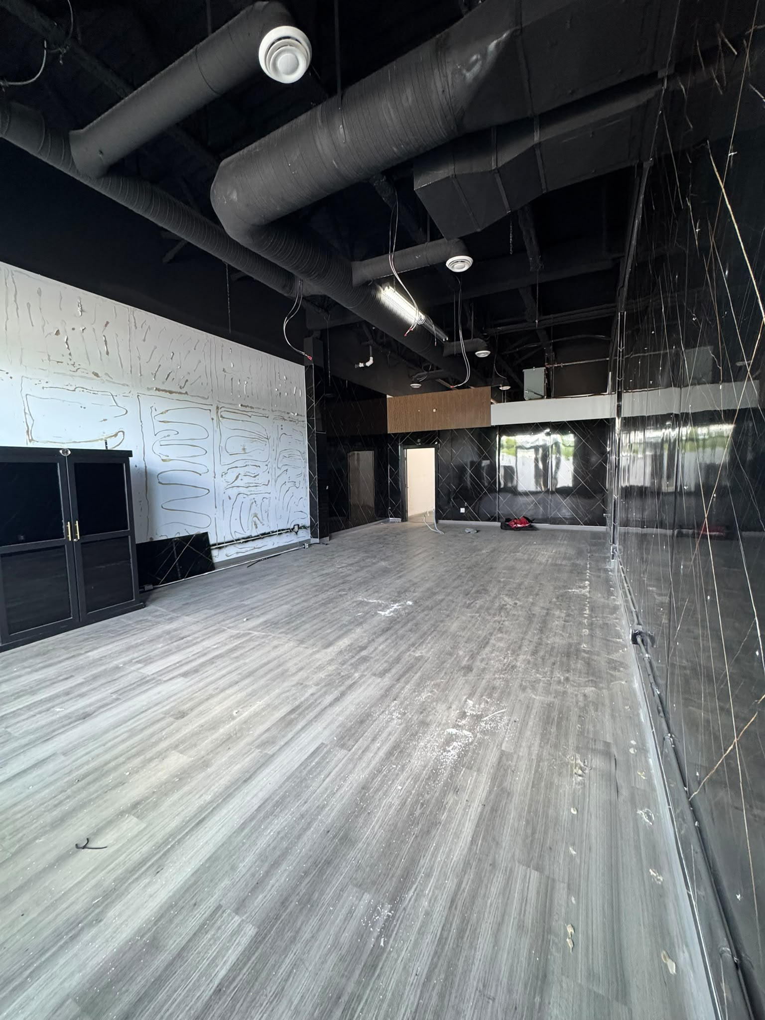 Main floor toward the parking lot glazing